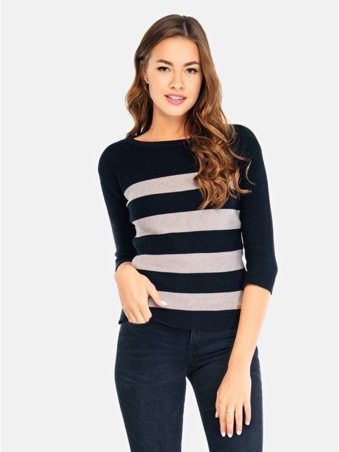 Striped knitted jumper LDK 014