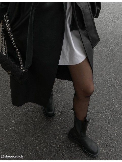 GLAMOR LUX Lycra® women's tights with a glittering point in graphite color