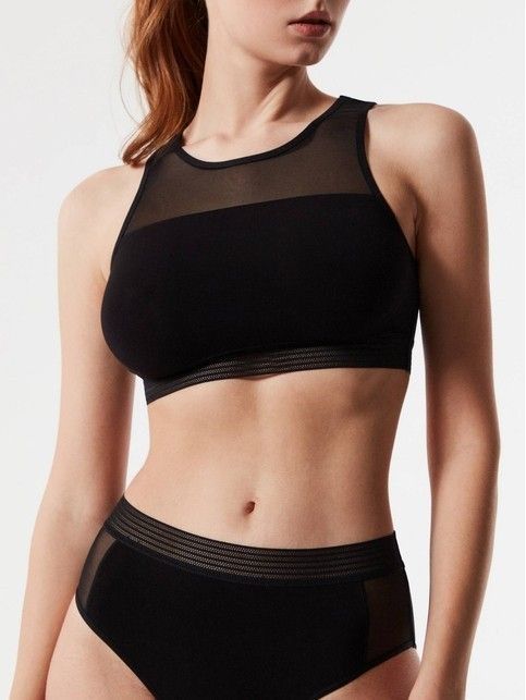 Bamboo bustier with transparent insert YOGA STYLE LBE 1308