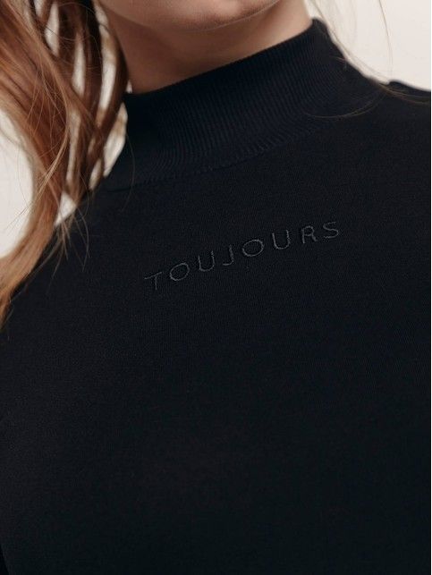 Turtleneck bodysuit with embroidery 