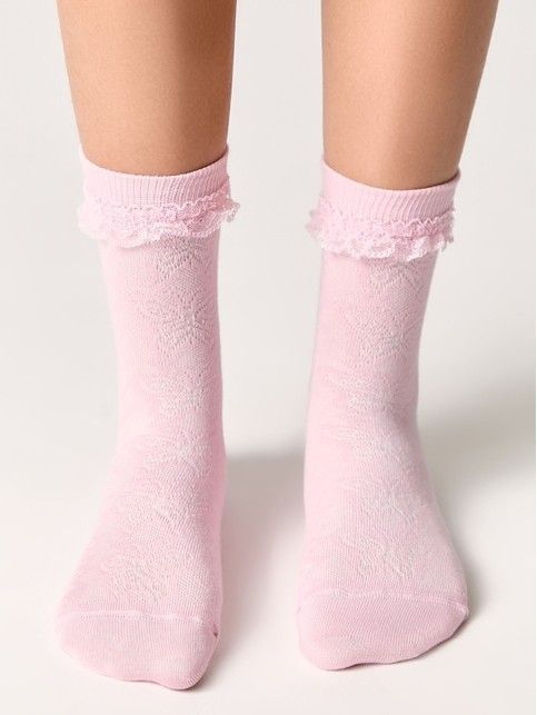 TIP-TOP Cotton socks with lace ribbon