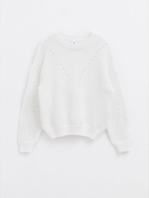 Jumper with a textured yarn pattern with cotton LDK 133