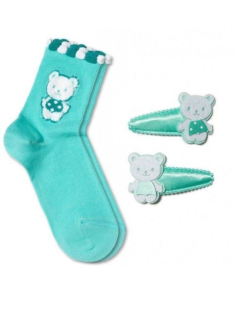 Cotton socks TIP-TOP with hair clips