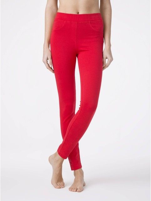 Ultra-elastic jeggings with metal decor VEGAS