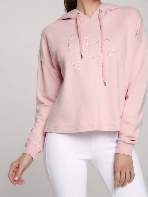 Cropped oversized hoodie with embroidery LD 1170