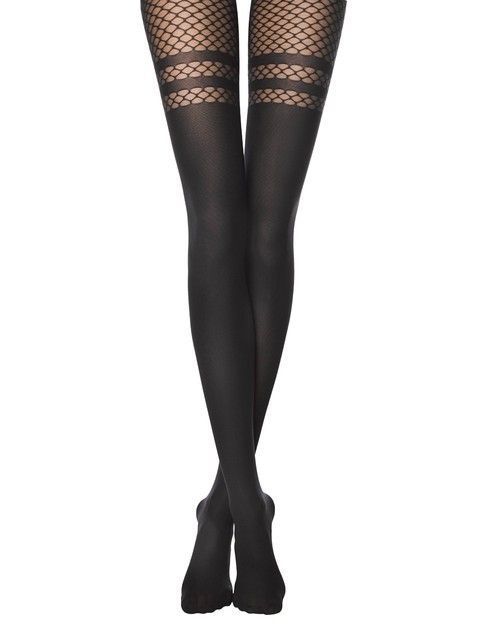 Tights in a large mesh with imitation golfins IMPULSE Lycra®