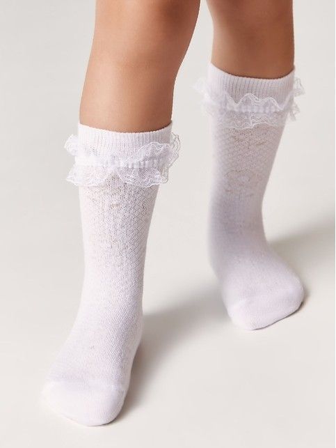 TIP-TOP Cotton socks with lace ribbon