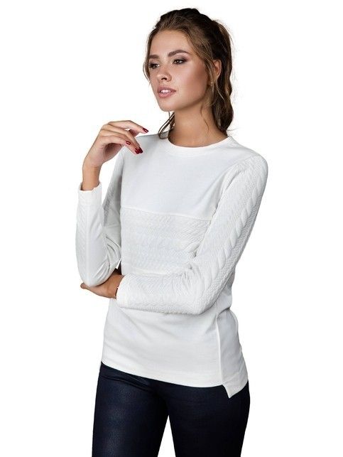 Jumper with an elongated back and decorative inserts LD 617