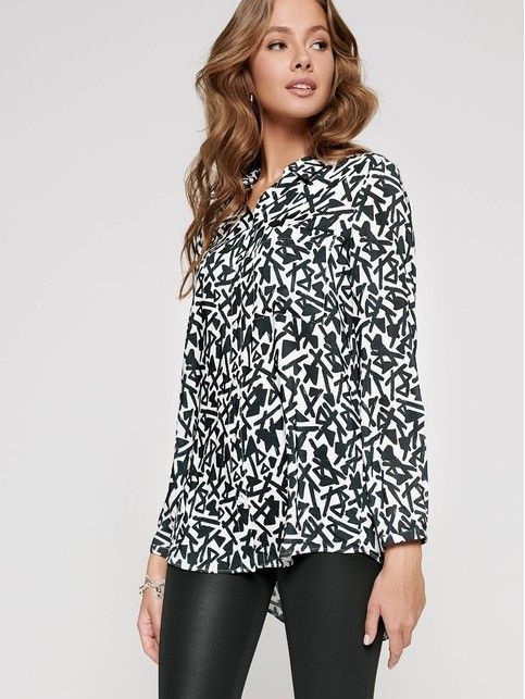 LBL 1091 premium cotton geometric pattern shirt