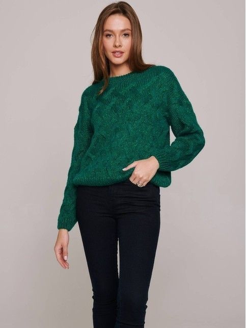 Sweater with a voluminous pattern in viscose, mohair and merino wool LDK 123