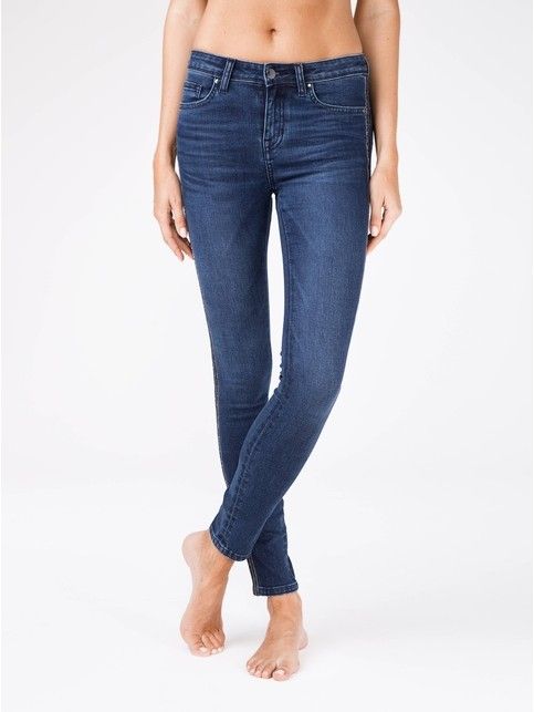 Trendy modeling jeans with lurex lampas CON-99