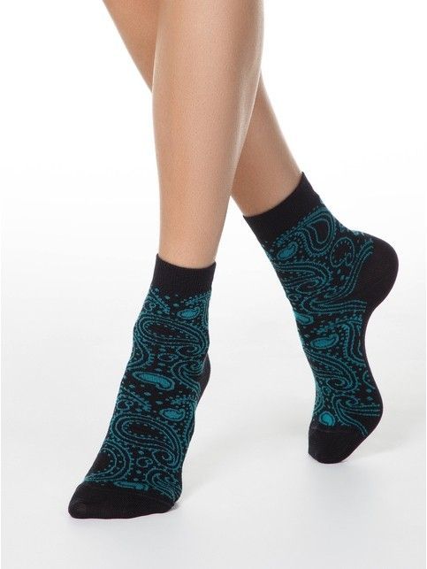 Cotton socks with abstract pattern