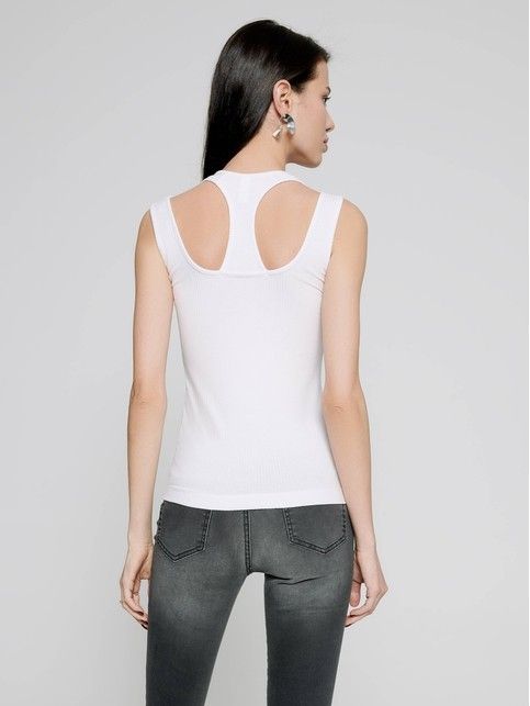 Solid viscose top with a curly neckline LD 1124