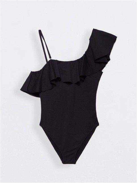 One-shoulder swimsuit with a spectacular flounce PALOMA