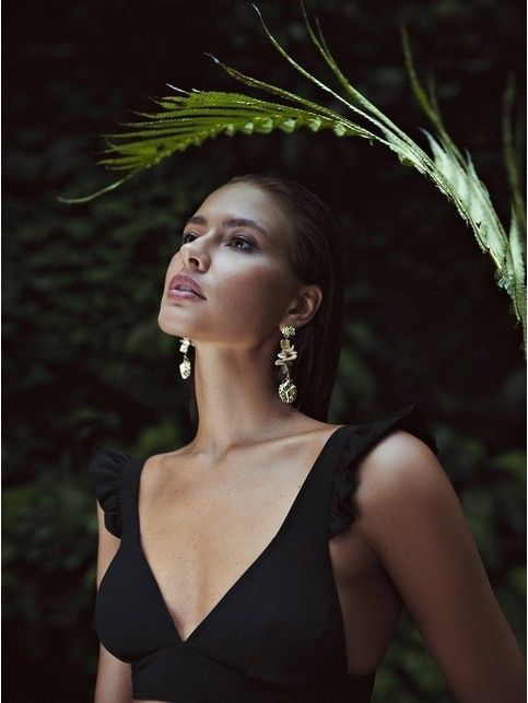 Bodice with soft cups and ruffles VIBES BLACK