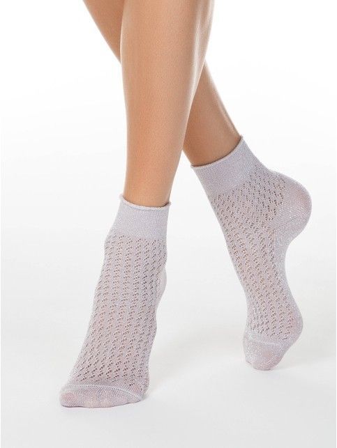 Fishnet socks AJOUR from viscose with lurex