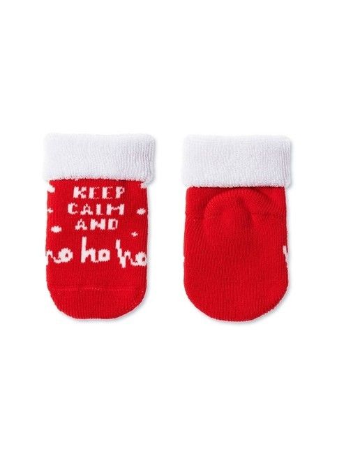 Terry christmas socks with lapel «Ho-ho»