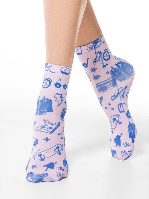 Cropped socks with cotton 