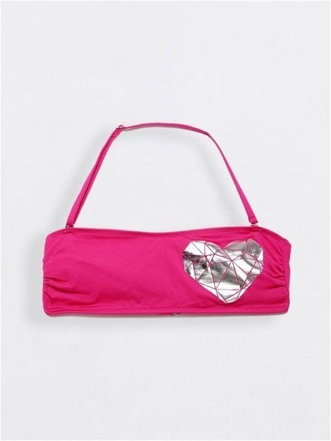 Bandeau bodice with metallic print SWEET LOVE