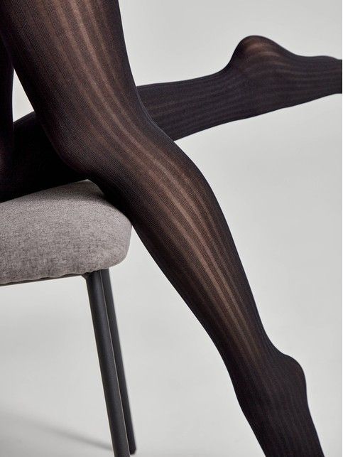 VOYAGE embossed stripe tights