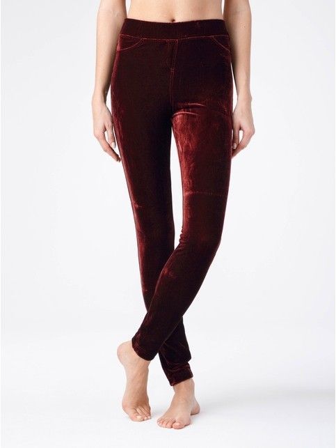 Ultra-soft velvet jeggings CATILINA