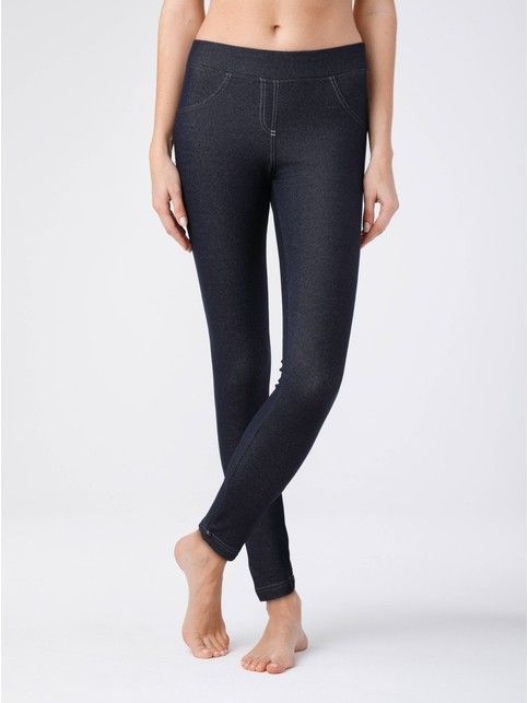 Denim cotton jeggings with thermal effect NORA