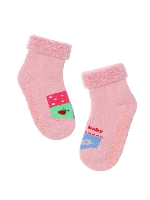 Terry socks SOF-TIKI with a lapel and anti-slip foot