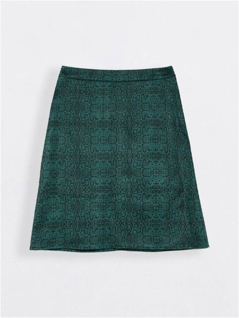 A-line suede skirt with a snake print ATHENA