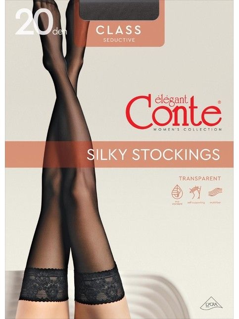 Stockings with openwork elastic band CLASS 20 ( euro-packing)