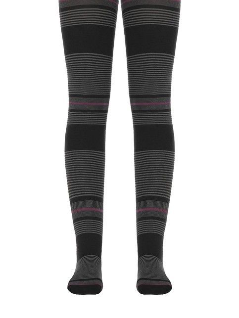 Microfiber tights with multicolored stripes MARIT