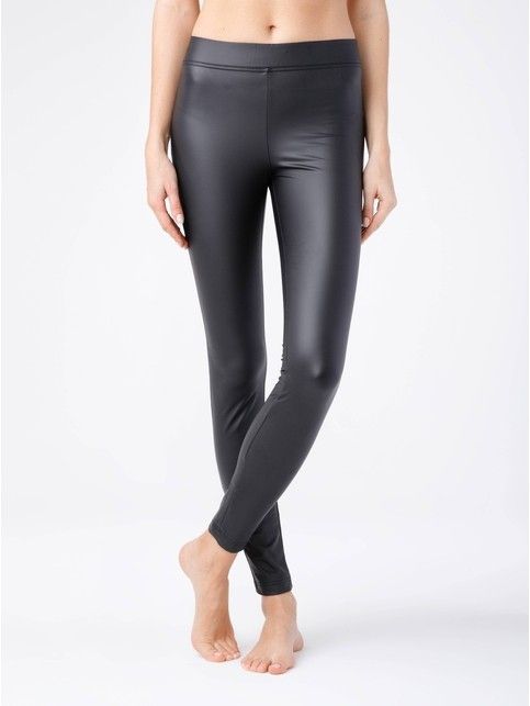 Ultra-soft faux leather leggings with thermal effect SLIPPY