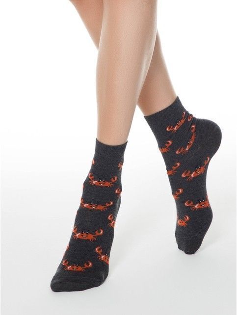 Cotton socks with crabs pattern