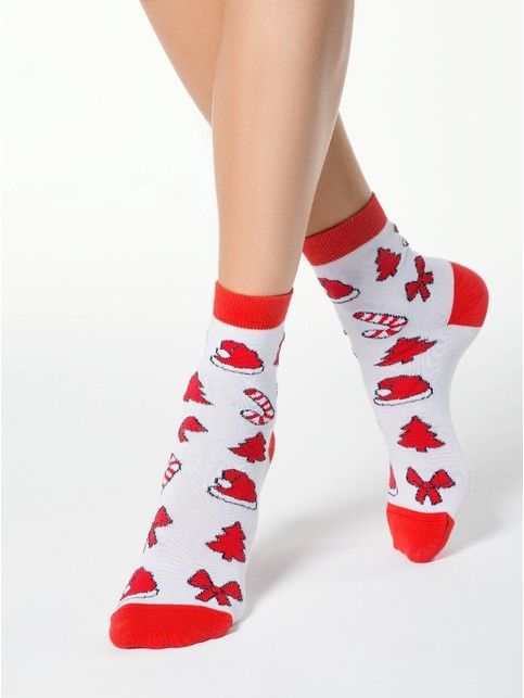 Christmas cotton socks with lurex