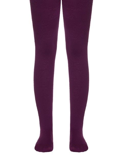 Microfiber tights with embossed pattern 