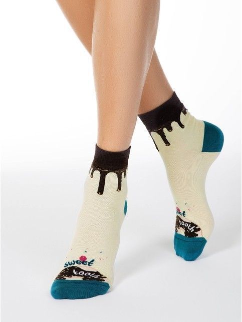 Cotton socks with ice-cream pattern