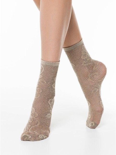 Extra long lurex fishnet socks