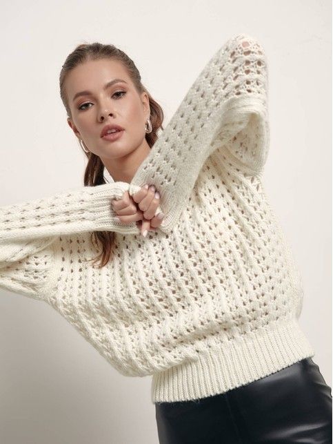 Oversized jumper made of chunky yarn LDK 163