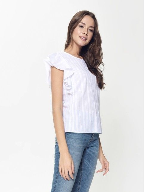 Cotton shirt with flounces LBL 906
