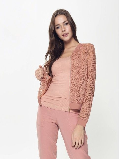 Trendy lace bomber jacket LJ 903