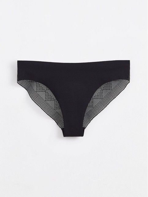 Seamless cotton bikini briefs with Italian lace DEMURE LB 1279
