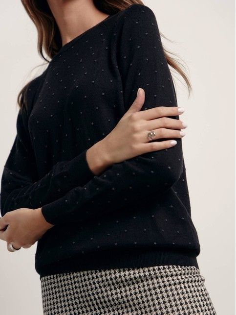 Dotted jumper made of cotton yarn and modal LDK 140