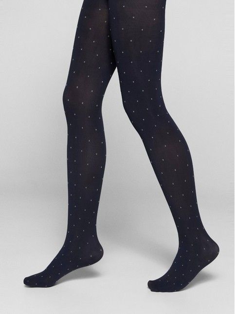 Tights with patterned 