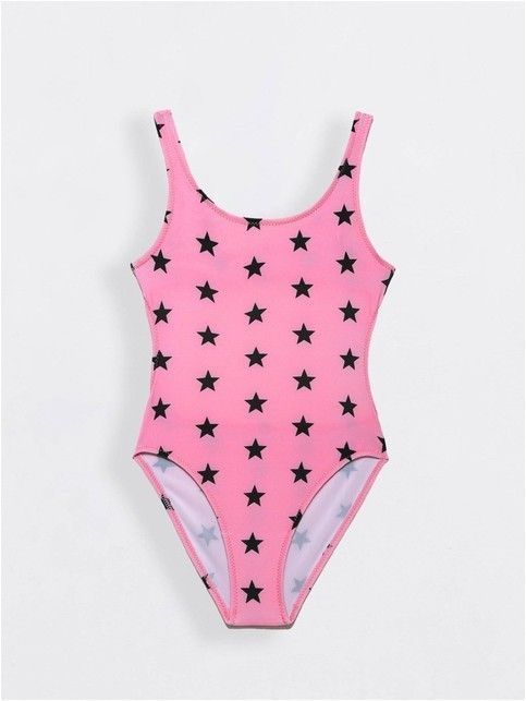 One-piece swimsuit with stars SUPER STAR