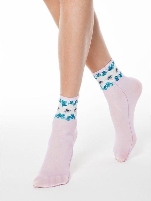 Floral print socks FANTASY 70