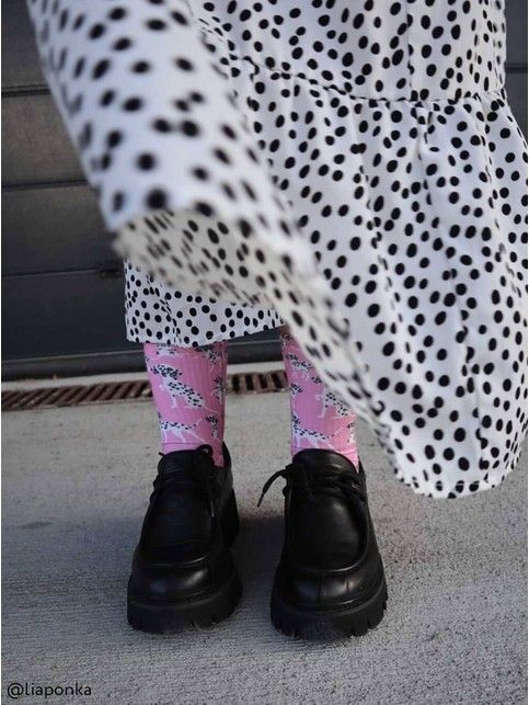 Dalmatian long socks with cotton