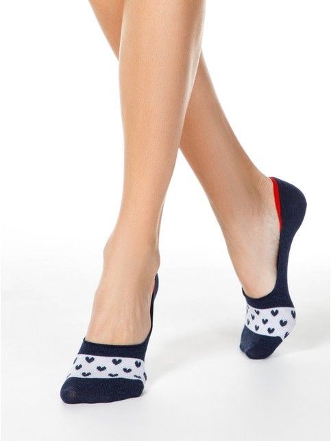 Cotton footlets CLASSIC with «hearts» pattern