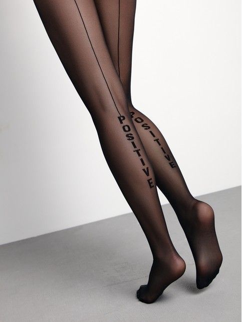 Tights with lettering POSITIVE